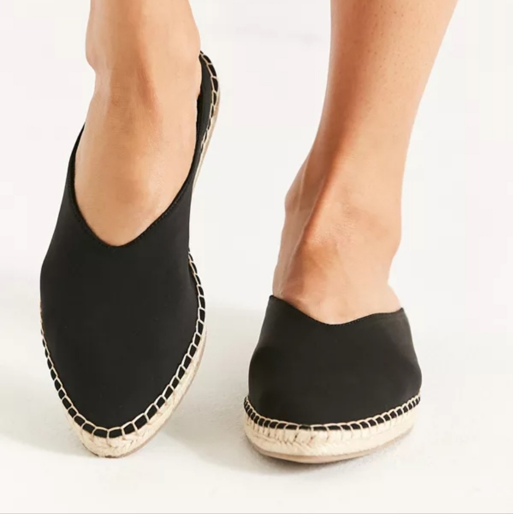 Urban Outfitters UO Black Neoprene Espadrille Slip-On Flats 7